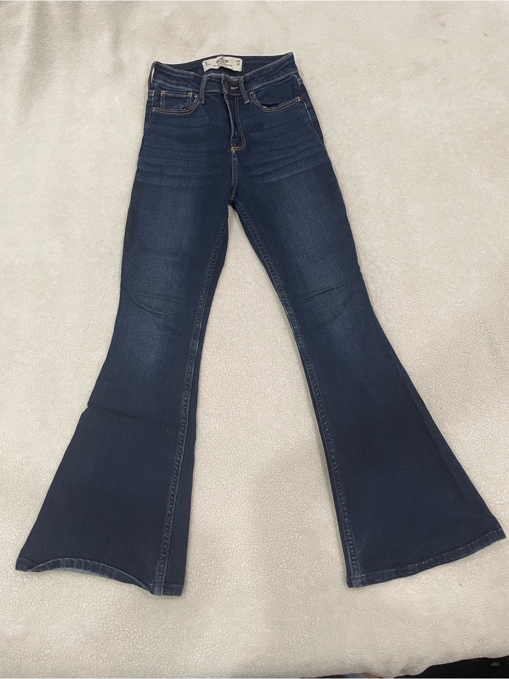 Hollister Dark Blue High-Rise Flare Jeans